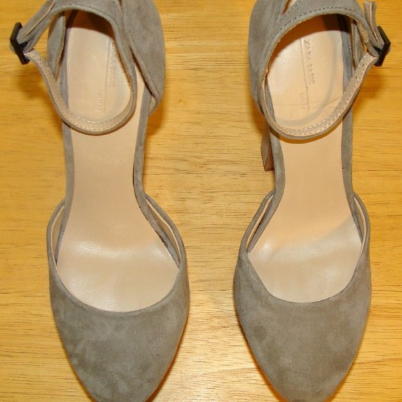 ZARA BASIC WOMENS GRAY PLATFORM SANDAL 37 6.5-7M - Picture 8 of 9